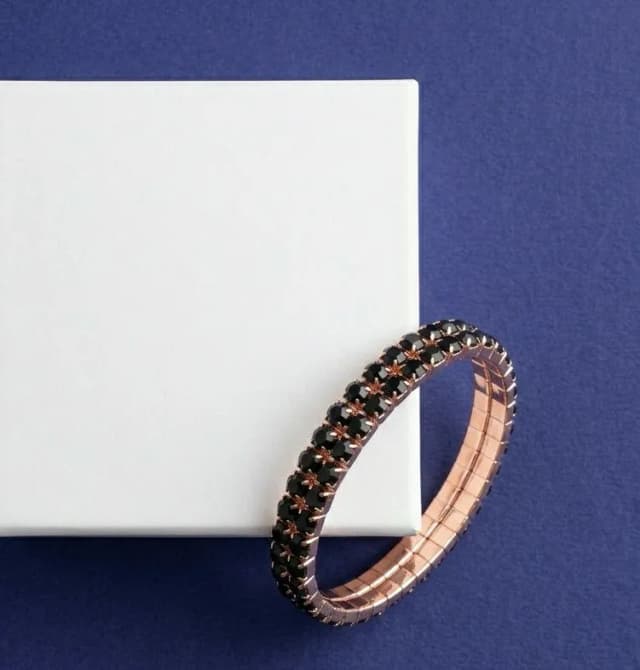 Rose Gold Black Crystal Bracelet