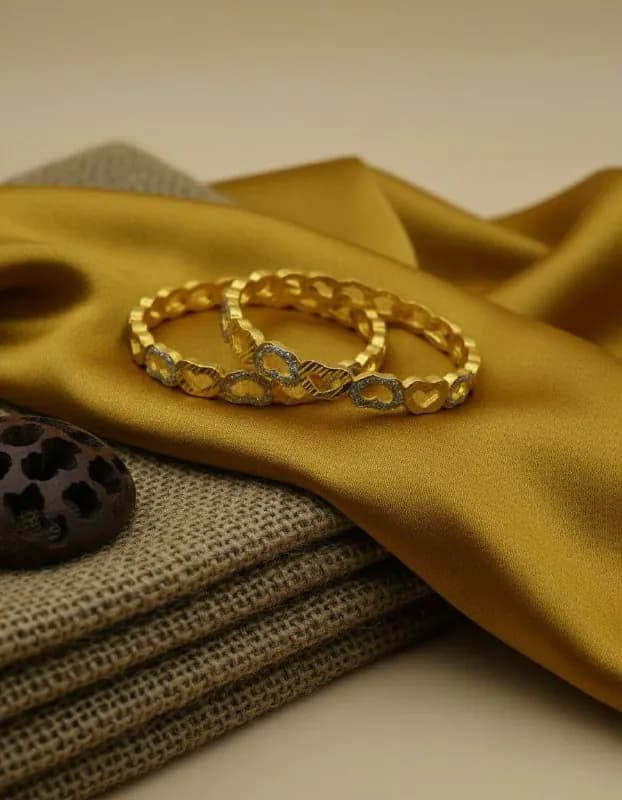 Two Tone Heart Link Bangles