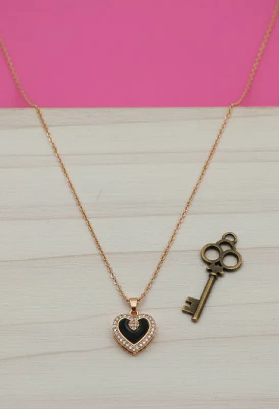 Rose Gold Crystal Halo Heart Pendant