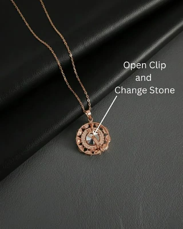 Rose Gold Floral Medallion Pendant Chain