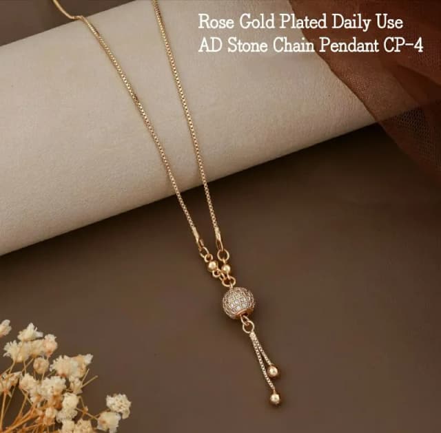 Rose Gold Crystal Sphere Drop Pendant