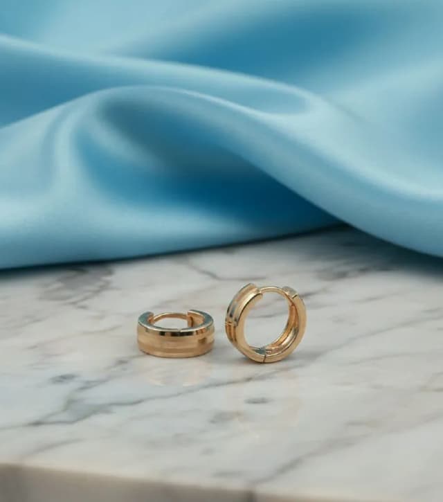 Rose Gold Plain Huggie Bali Earrings