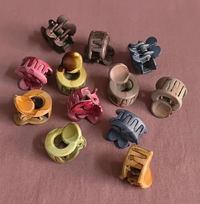 Dusty Rose Olive Mini Claw Clips