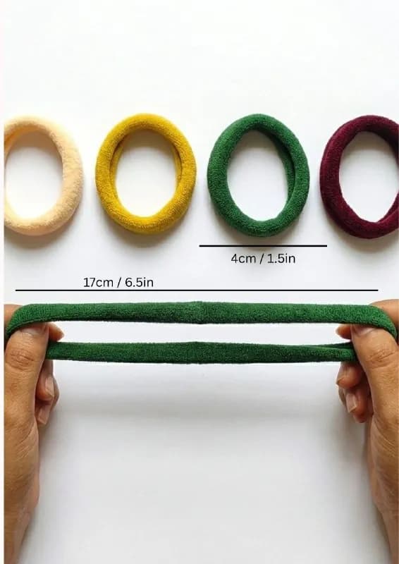 Green Maroon Mustard Terry Hair Ties