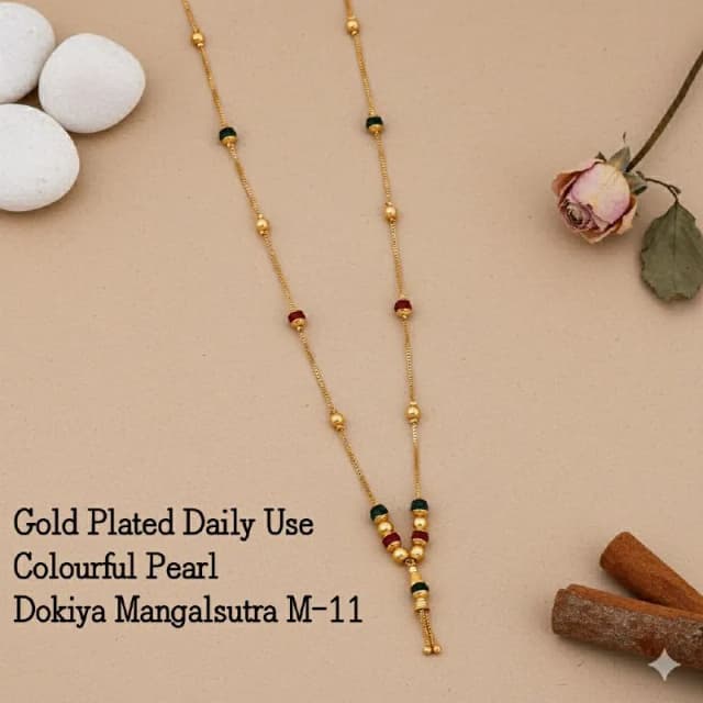 Green Red Bead Dokiya Mangalsutra