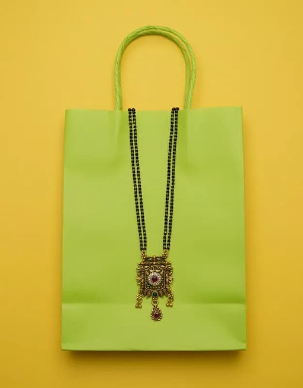 Antique Temple Pendant Ghungroo Mangalsutra