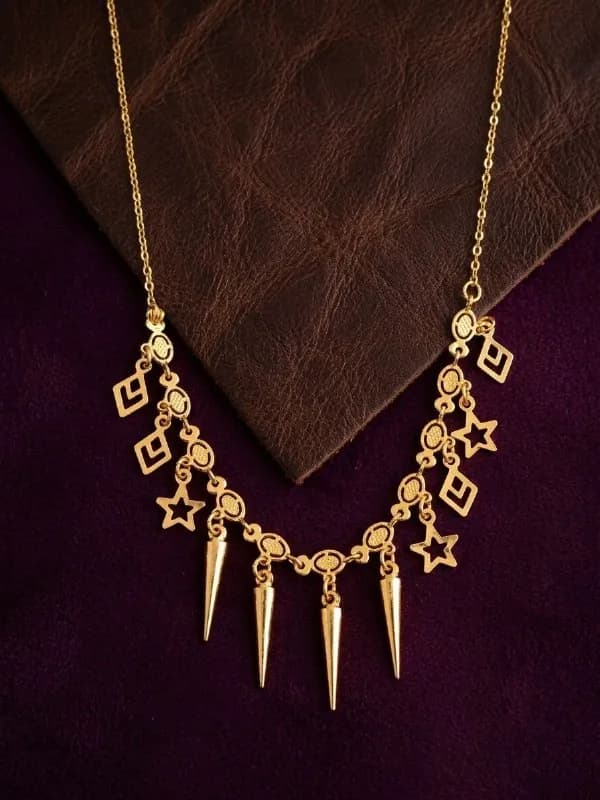 Gold Star Spike Charm Chain