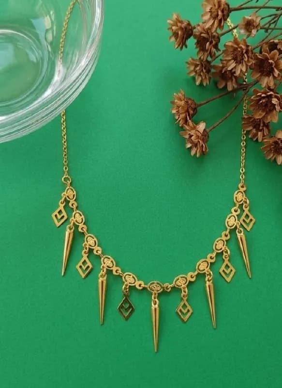 Gold Spike Charm Dokiya Necklace