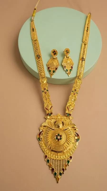 Gold Sunburst Rosette Rani Haar Set