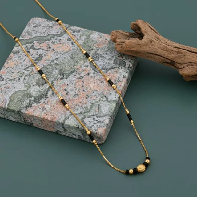 Fluted Gold Bead Dokiya Mangalsutra