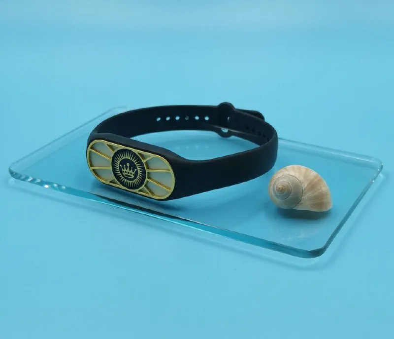 Black Strap Gold Crown Bracelet