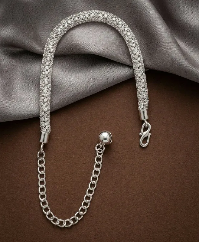 Silver Crystal Rope Chain Bracelet