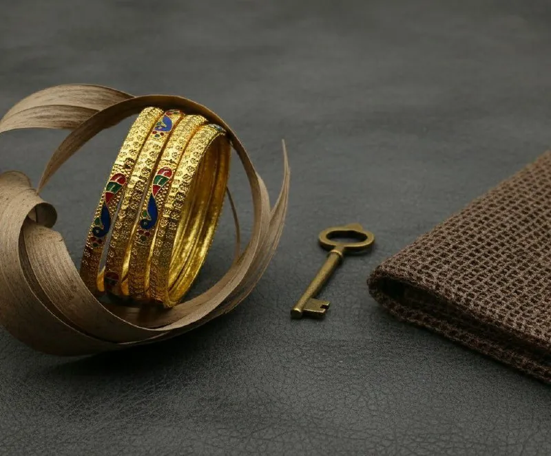 Blue Peacock Meenakari Gold Bangles