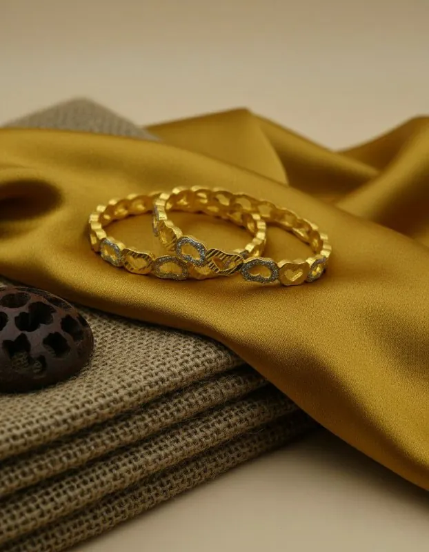 Two Tone Heart Link Bangles