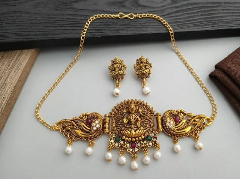Antique Gold Lakshmi Temple Choker Set