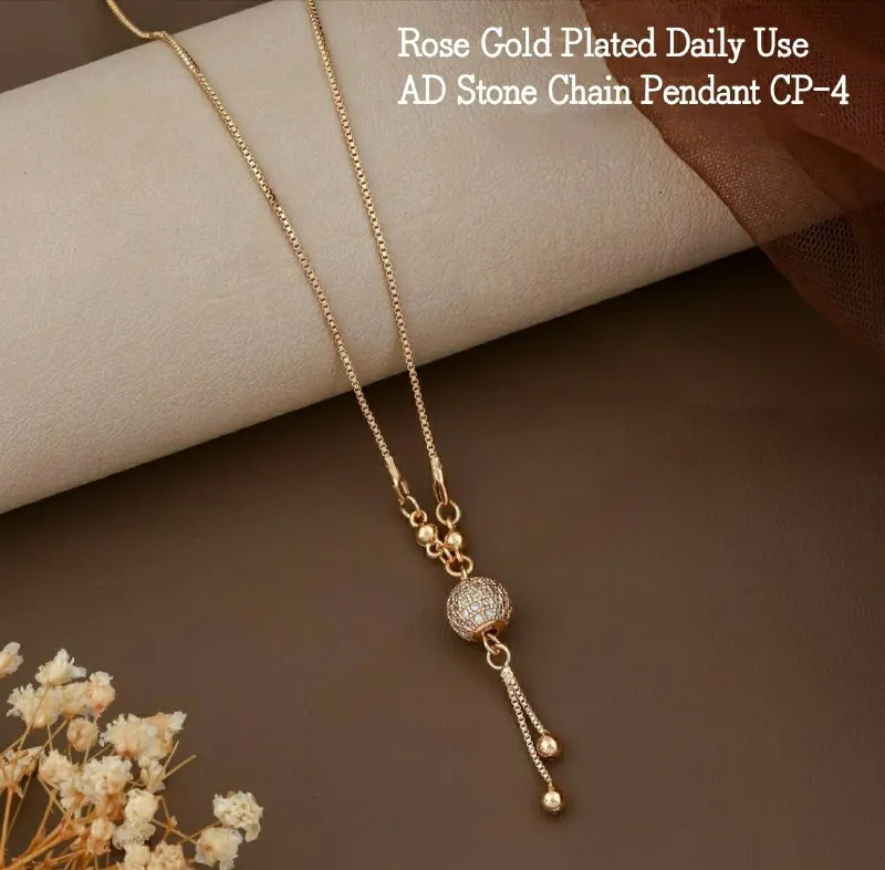 Rose Gold Crystal Sphere Drop Pendant