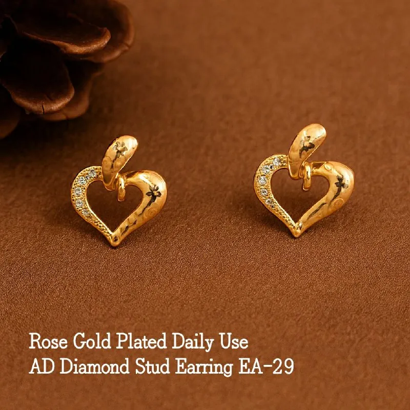 Gold Twisted Open Heart Stud Earrings