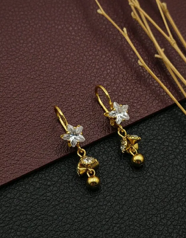 Gold Star Crystal Mini Jhumka Earrings