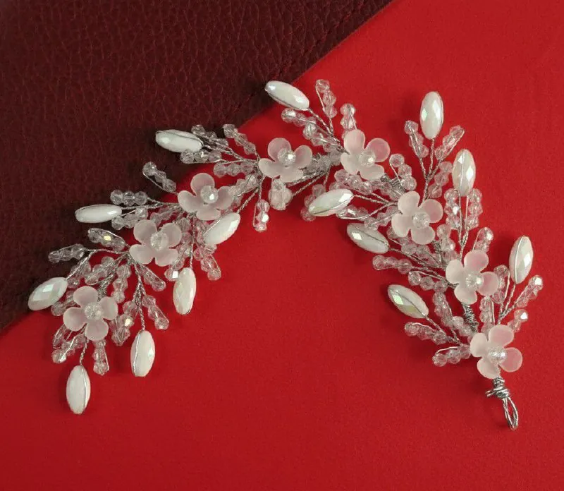 Silver Blush Pink Blossom Hair Clip