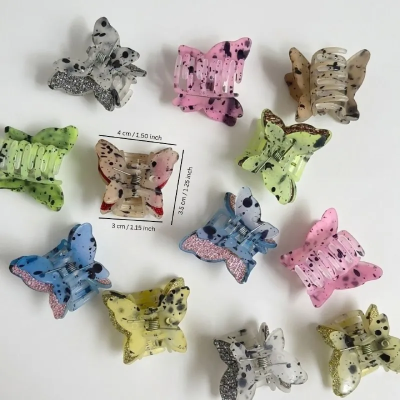 Speckled Butterfly Glitter Hair Claws