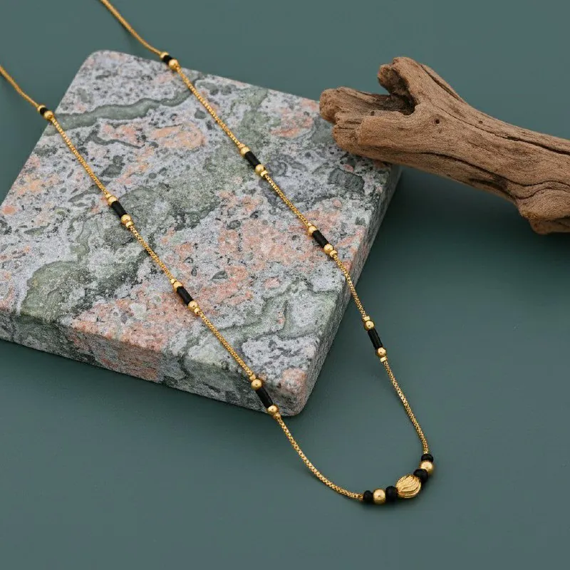 Fluted Gold Bead Dokiya Mangalsutra