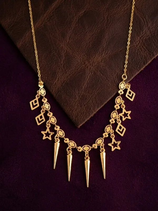 Gold Star Spike Charm Chain