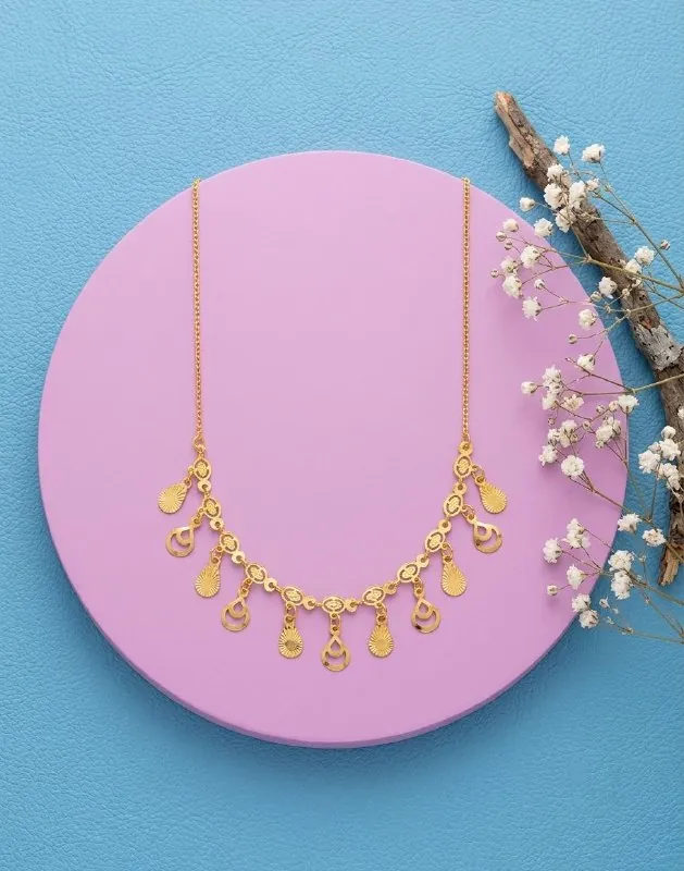 Gold Crescent Moon Charm Necklace